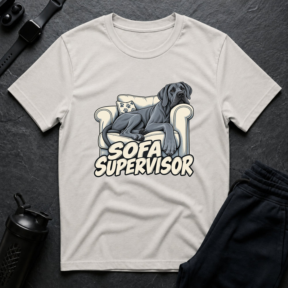 Sofa Supervisor – Great Dane T-Shirt
