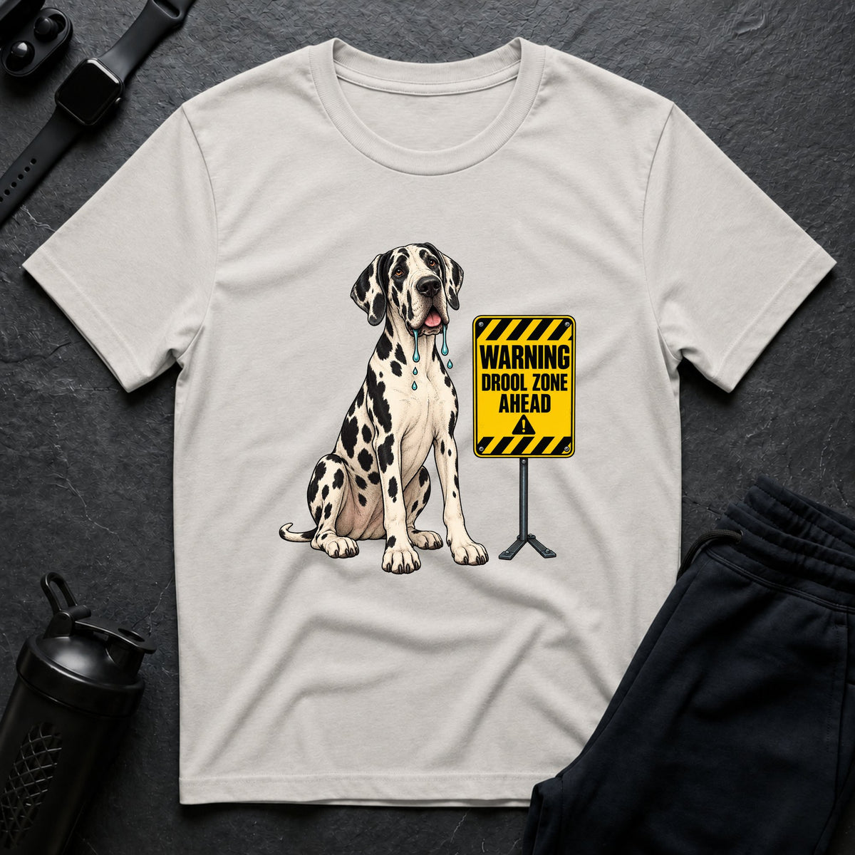 Drool Zone Warning – Great Dane T-Shirt