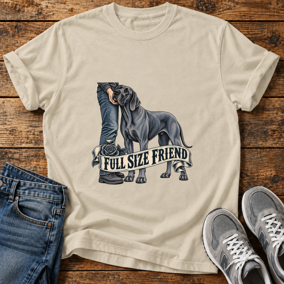 Full Size Friend Great Dane T-Shirt