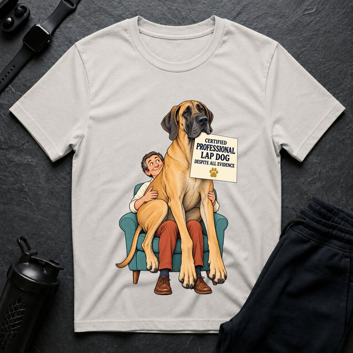 Certified Lap Dog – Great Dane T-Shirt