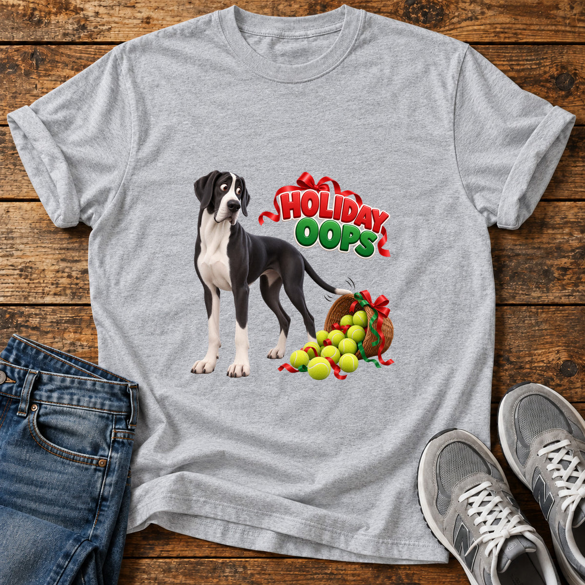 Holiday Oops Great Dane T-Shirt