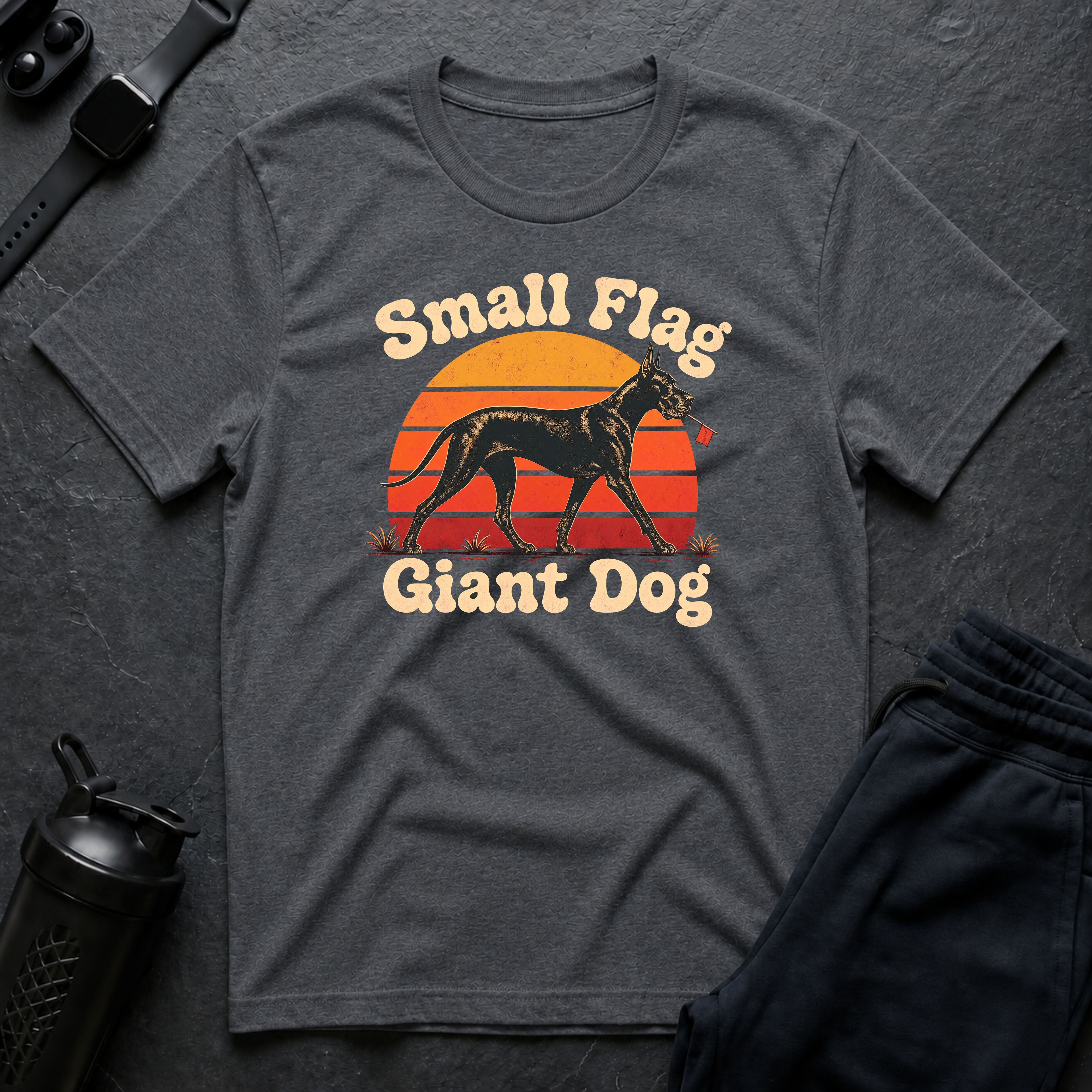 Flag-Bearing Canine Stroll