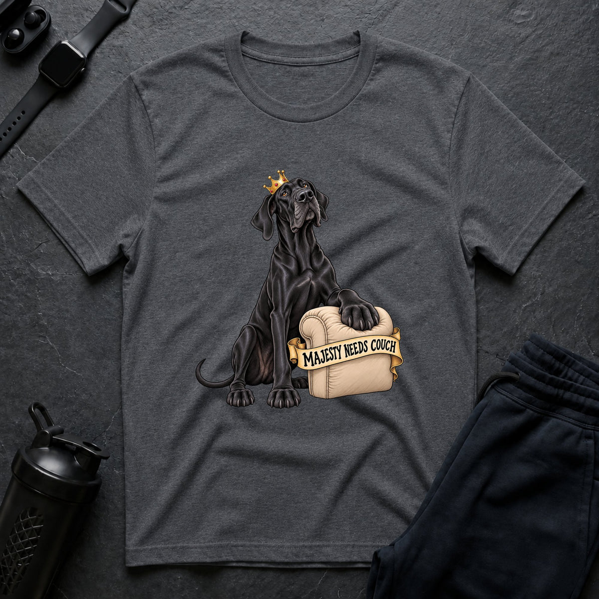 Majesty Needs Couch – Great Dane T-Shirt