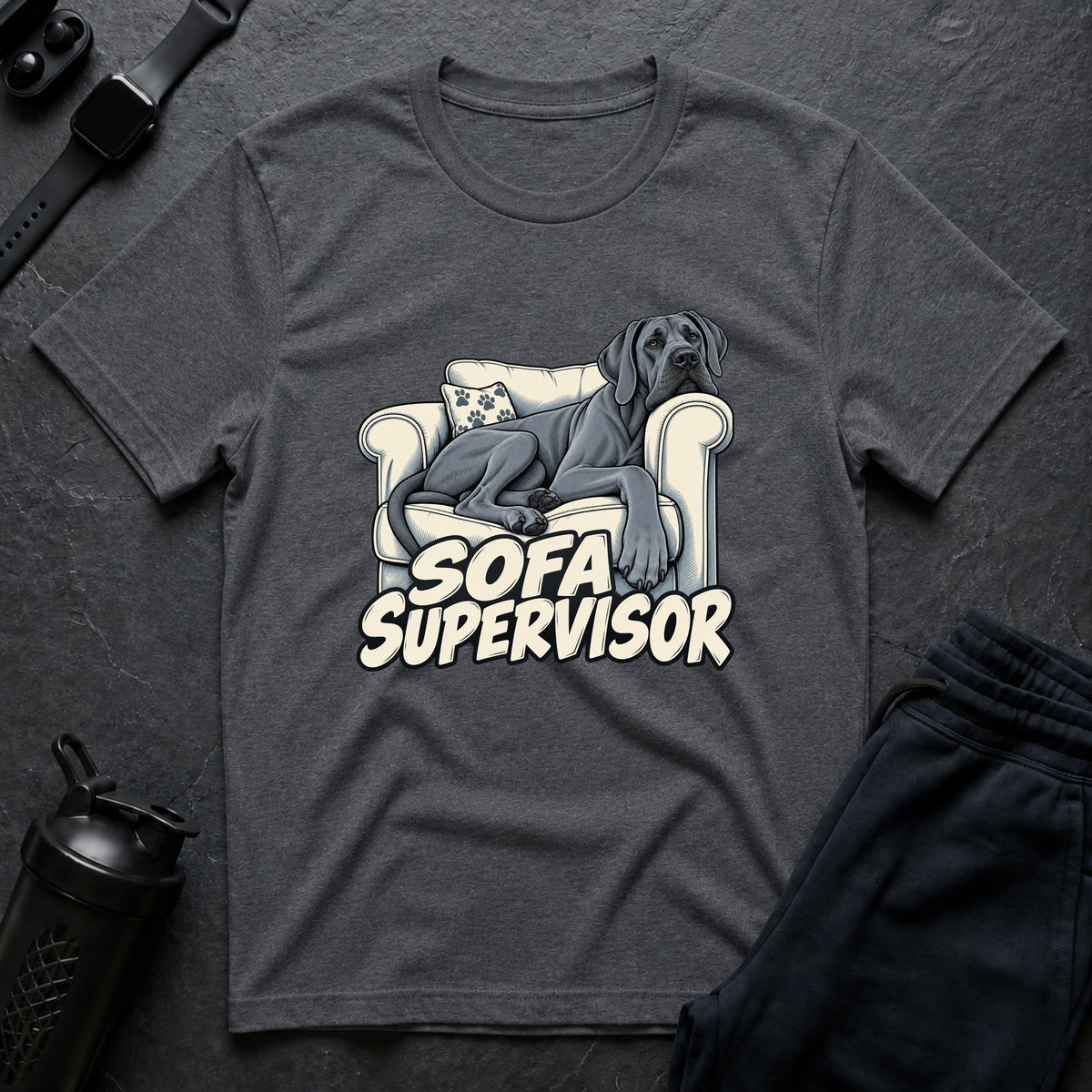Sofa Supervisor – Great Dane T-Shirt design