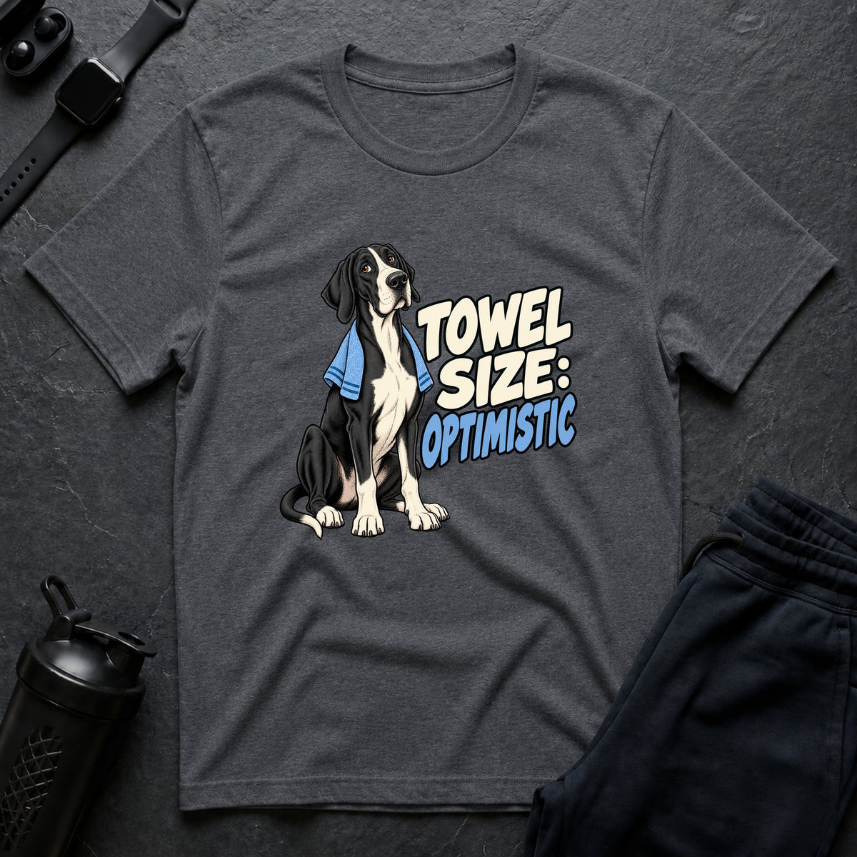 Optimistic Towel – Great Dane T-Shirt design