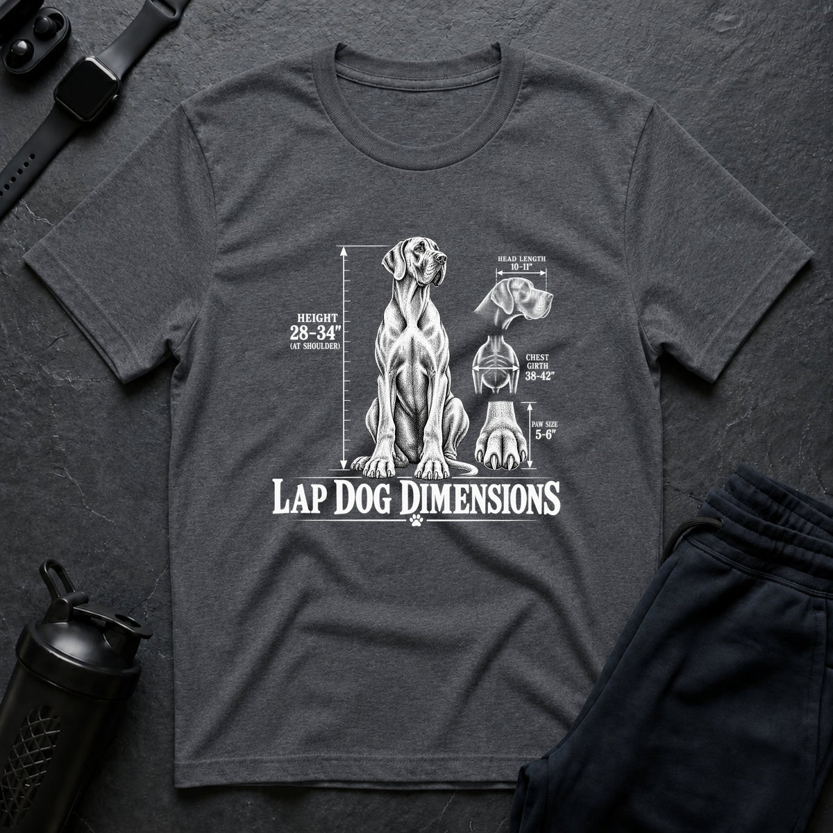 Lap Dog Dimensions – Great Dane T-Shirt design