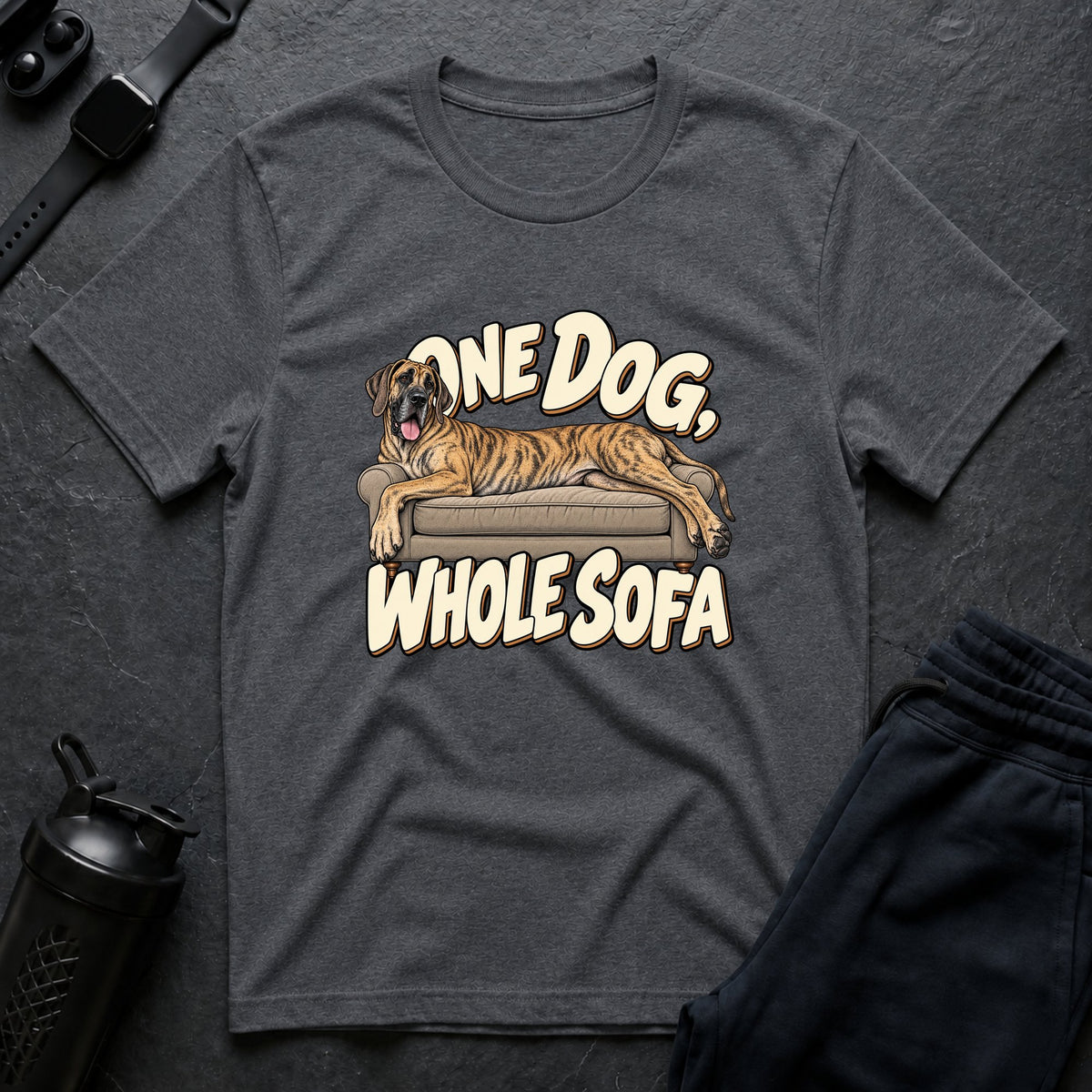 One Dog Sofa – Great Dane T-Shirt