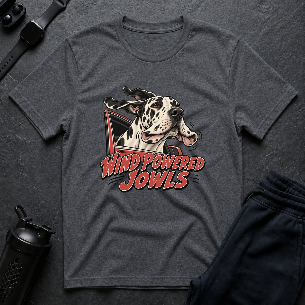Wind Powered Jowls – Great Dane T-Shirt