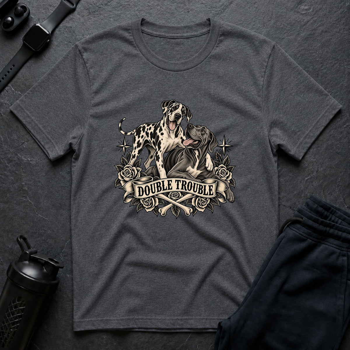 Double Trouble Great Danes T-Shirt