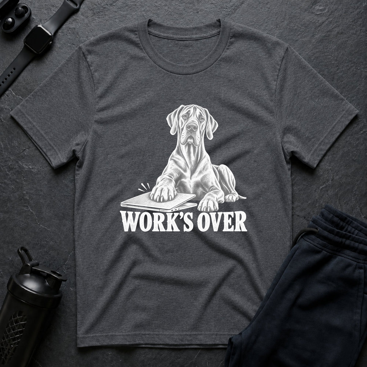 Work's Over – Great Dane T-Shirt