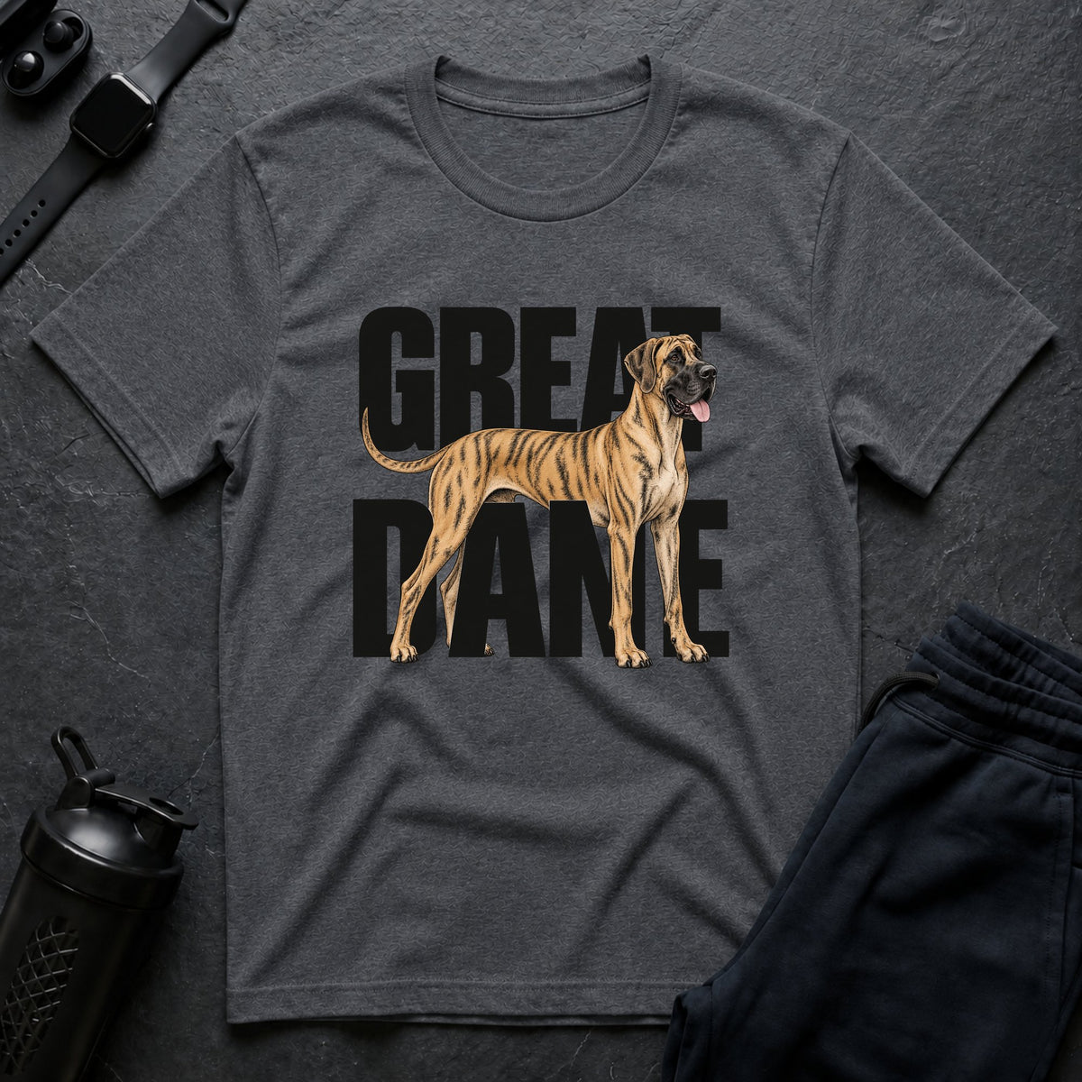Brindle Great Dane Wordmark T-Shirt