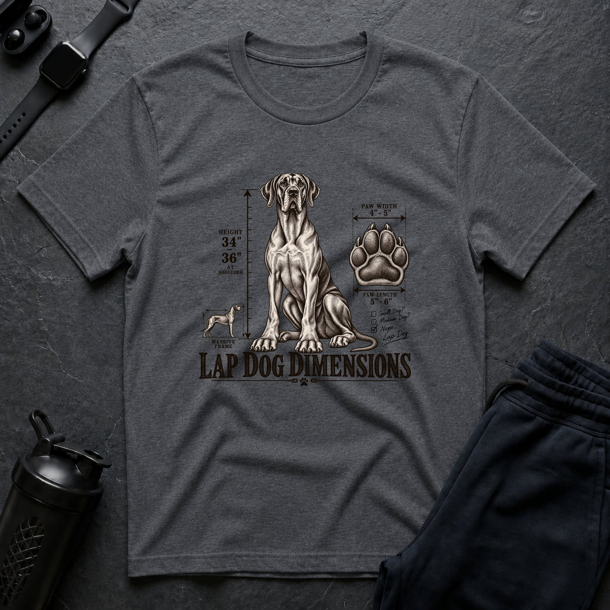 Lap Dog Dimensions – Great Dane T-Shirt design