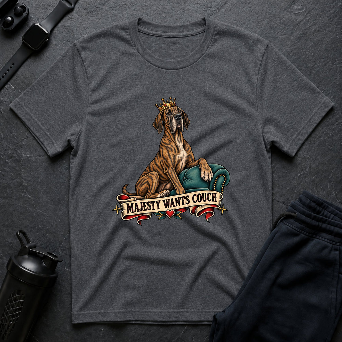 Majesty Wants Couch – Great Dane T-Shirt
