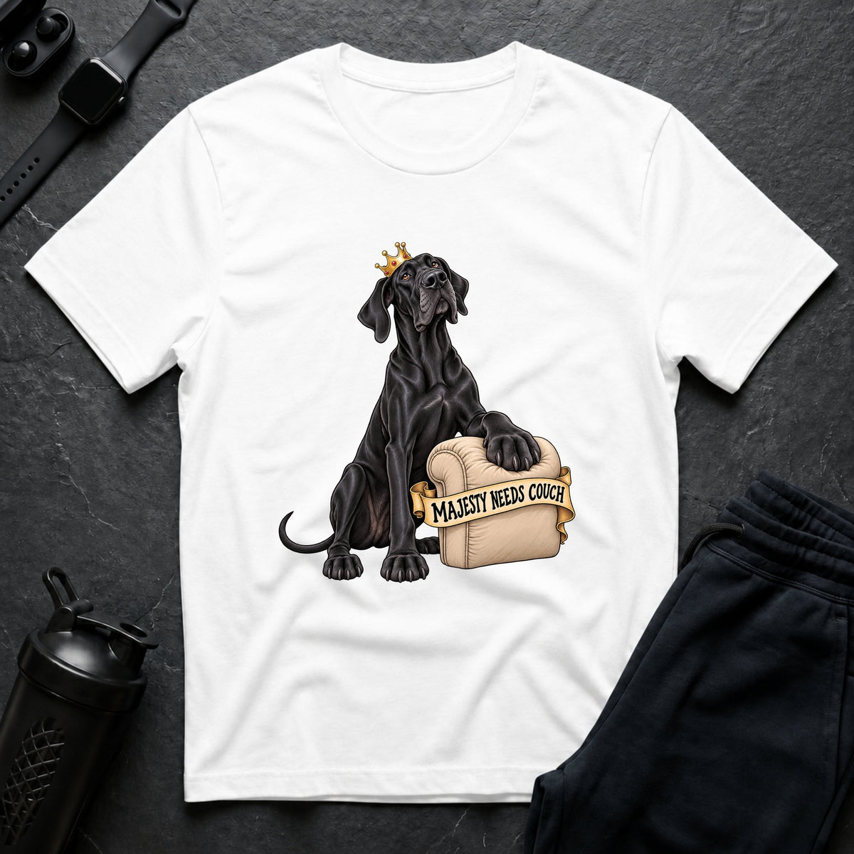 Majesty Needs Couch – Great Dane T-Shirt design