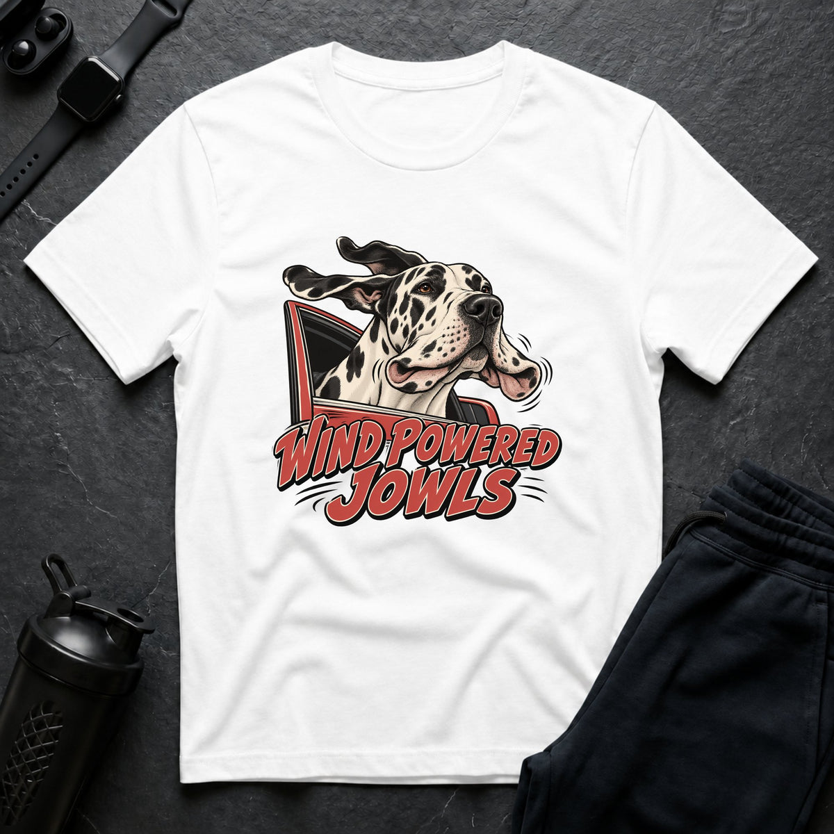 Wind Powered Jowls – Great Dane T-Shirt design