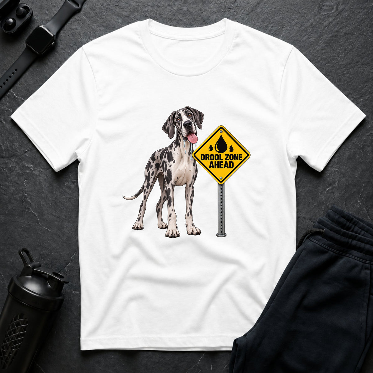 Drool Zone Ahead – Great Dane T-Shirt design