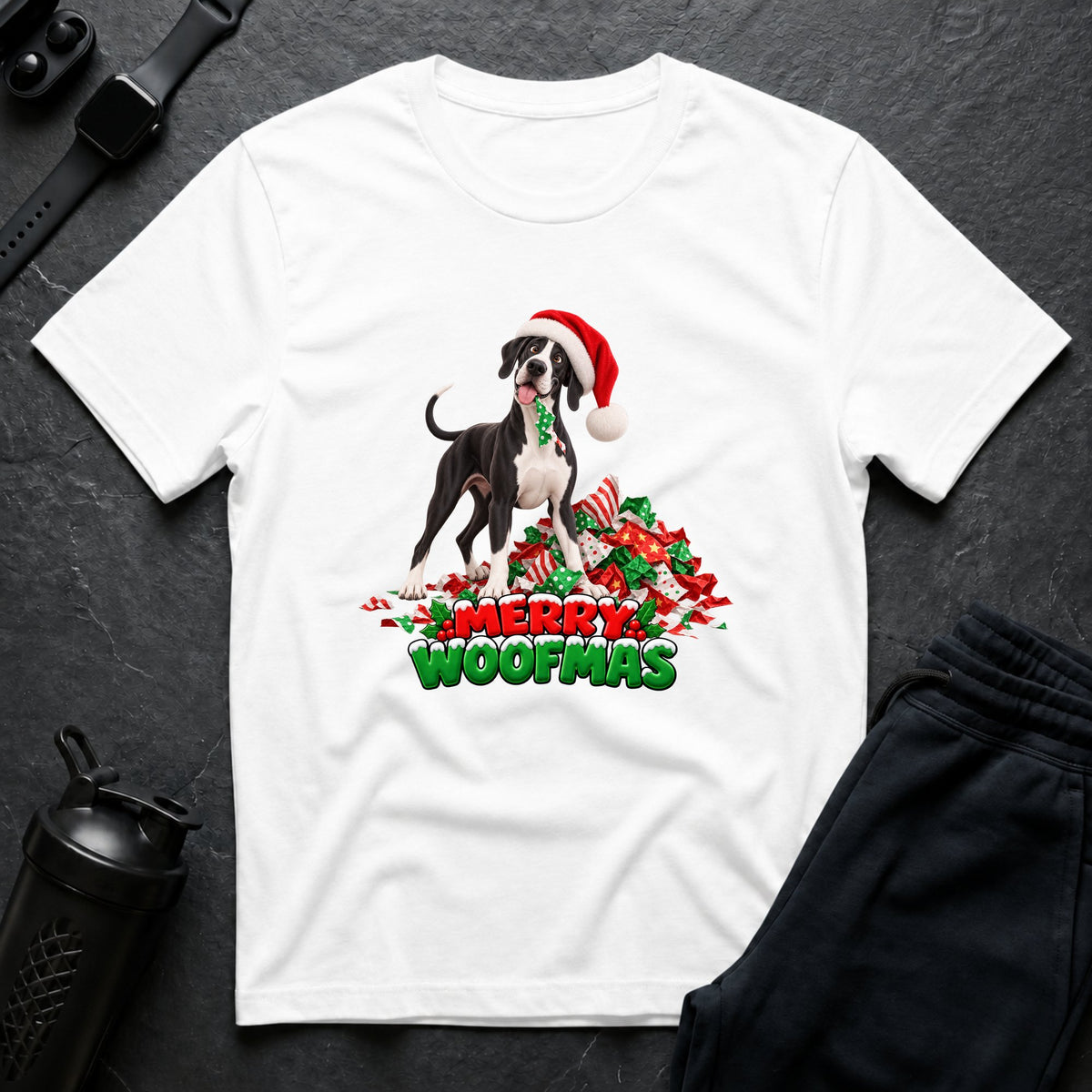 Merry Woofmas 8 – Great Dane T-Shirt