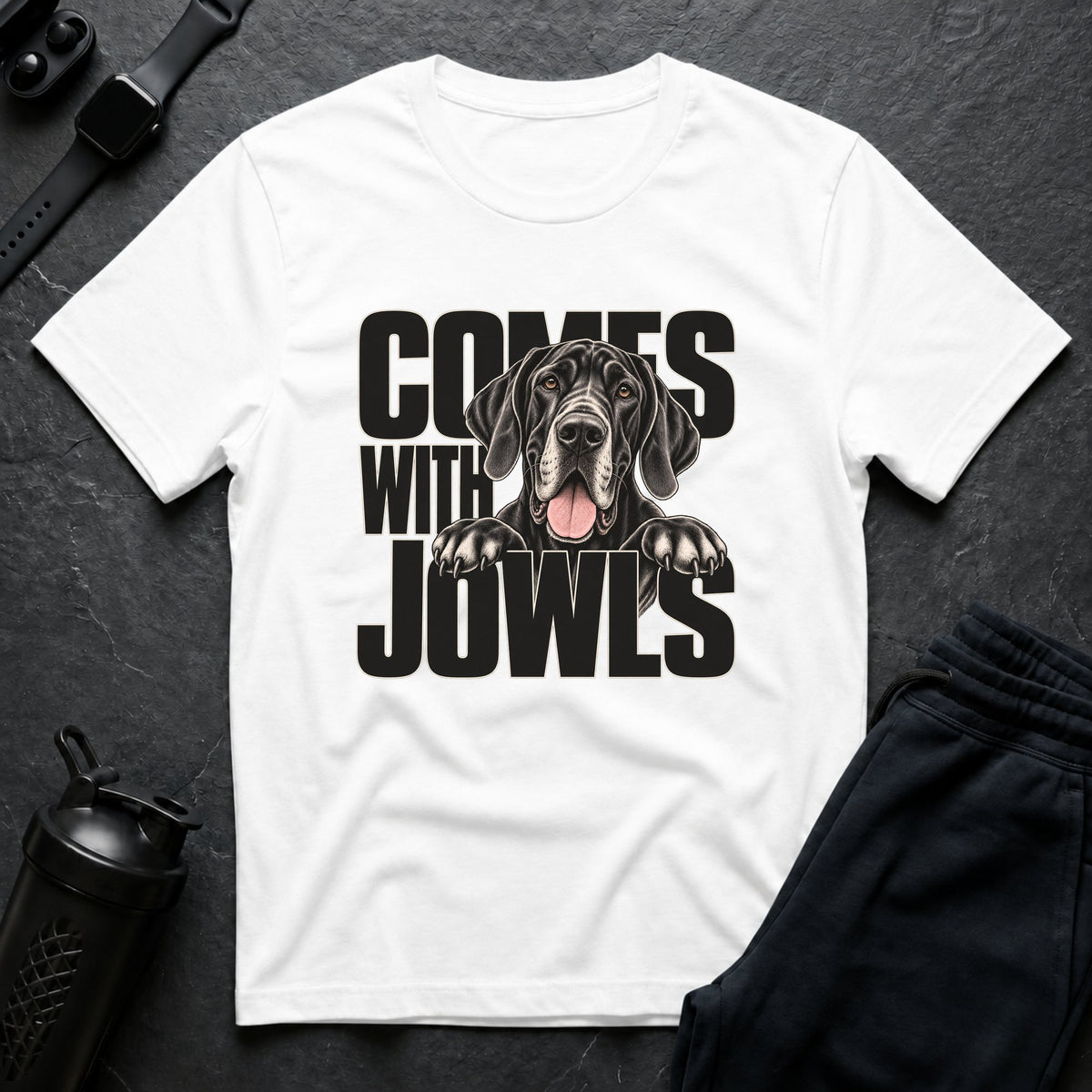 Comes With Jowls – Great Dane T-Shirt design