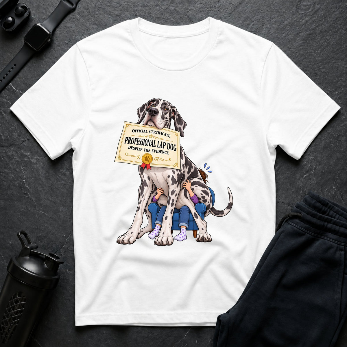 Professional Lap Dog – Great Dane T-Shirt design