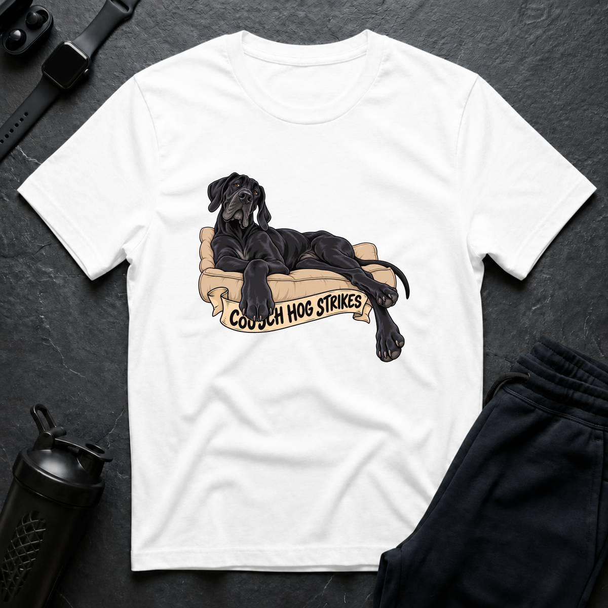 Couch Hog Strikes – Great Dane T-Shirt design