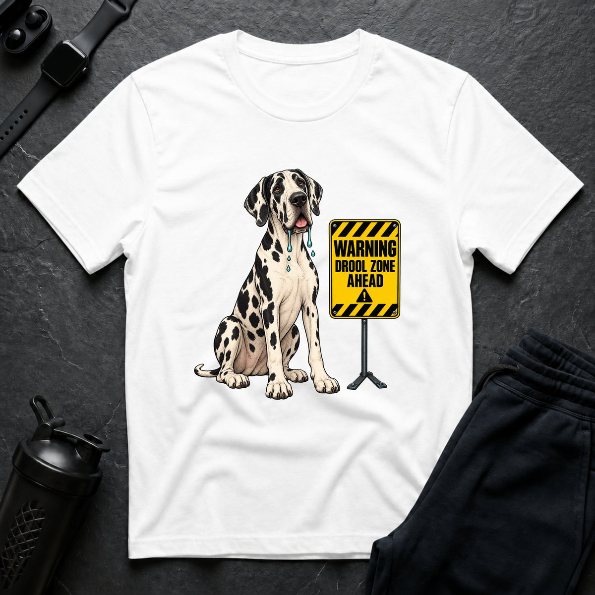 Drool Zone Warning – Great Dane T-Shirt design