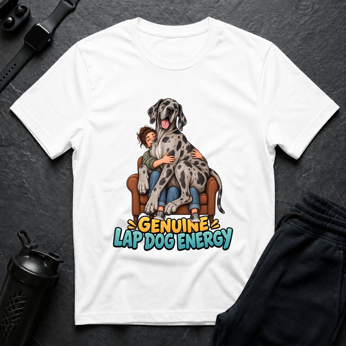 Genuine Lapdog Energy – Great Dane T-Shirt design
