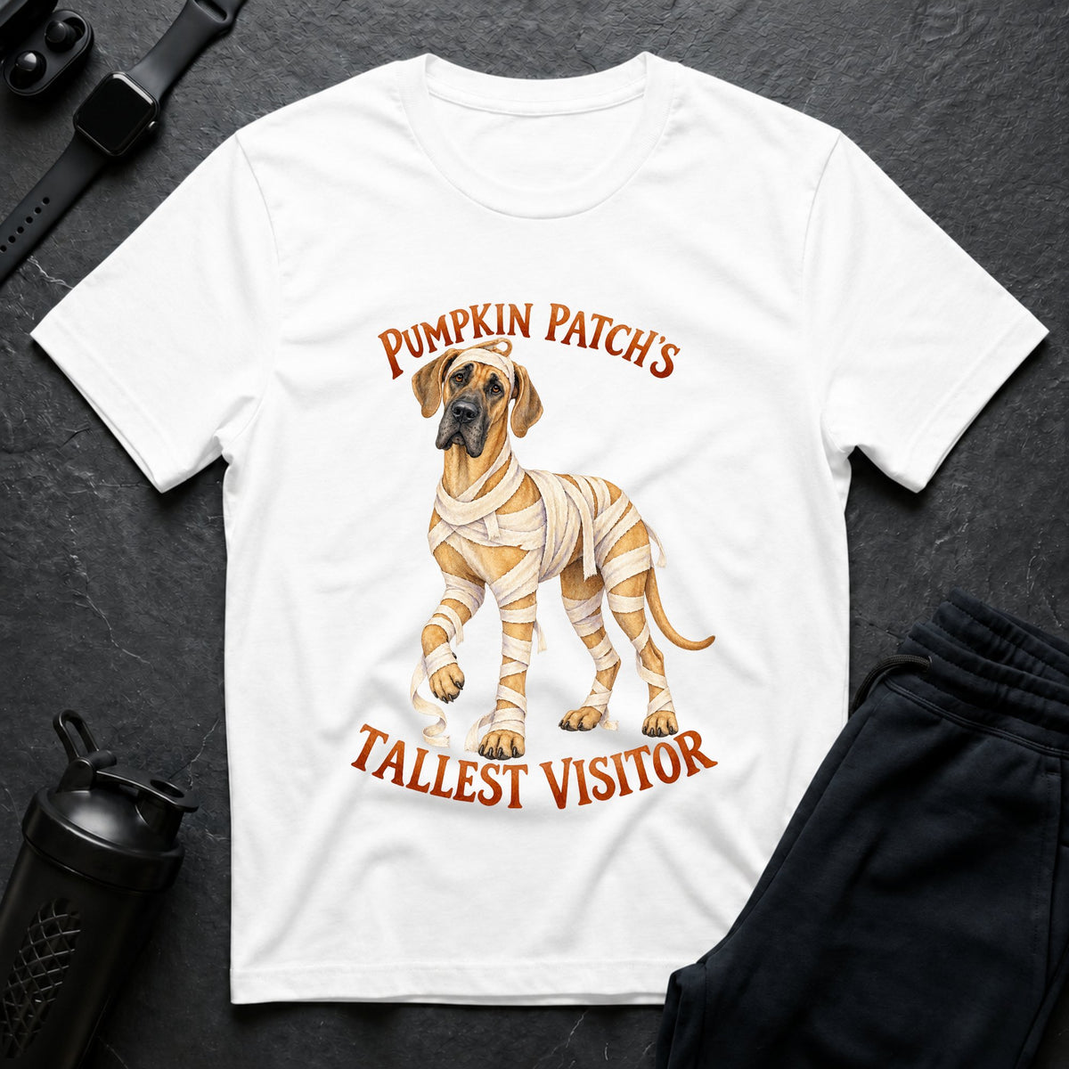 Pumpkin Pup Mummy – Great Dane T-Shirt design