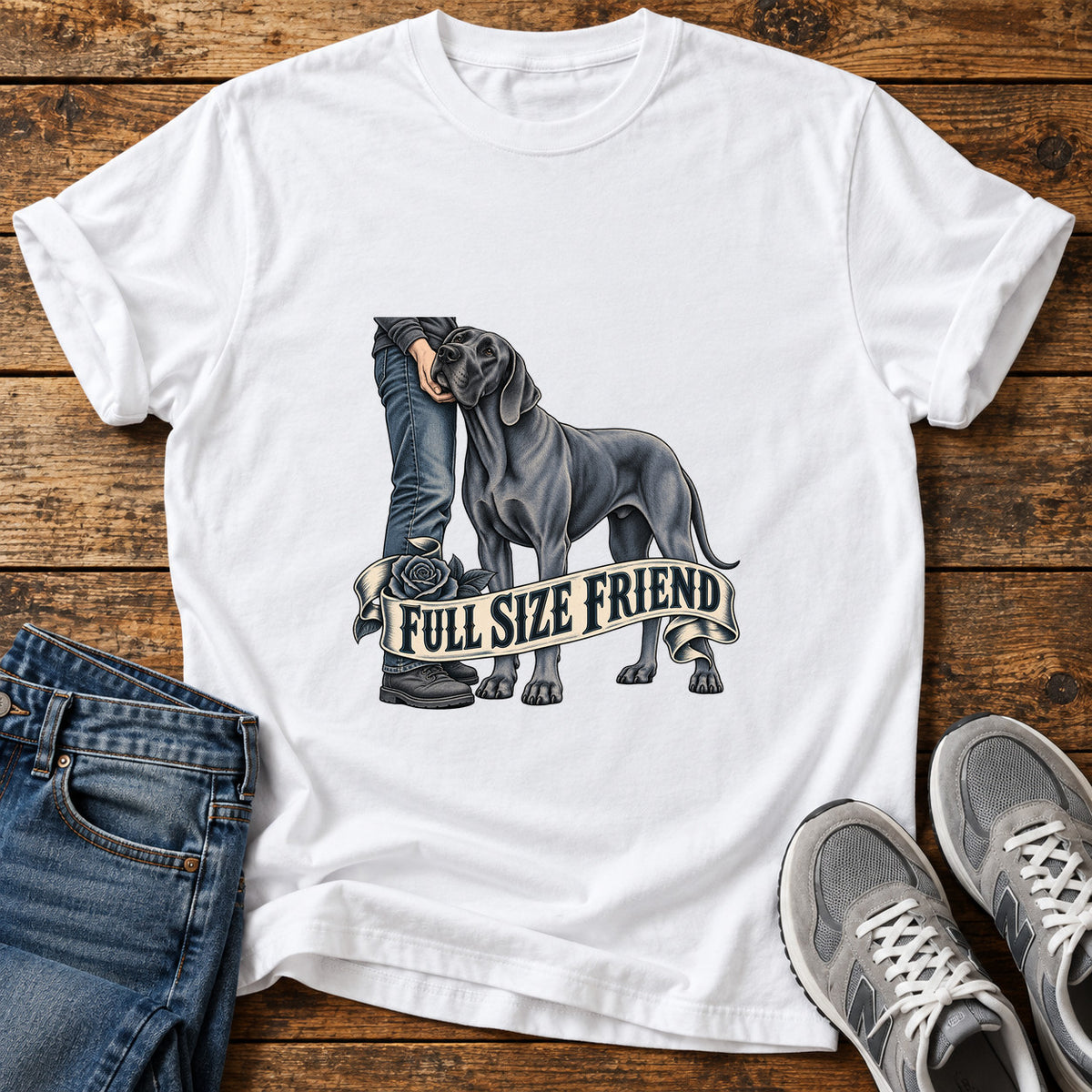 Full Size Friend Great Dane T-Shirt design