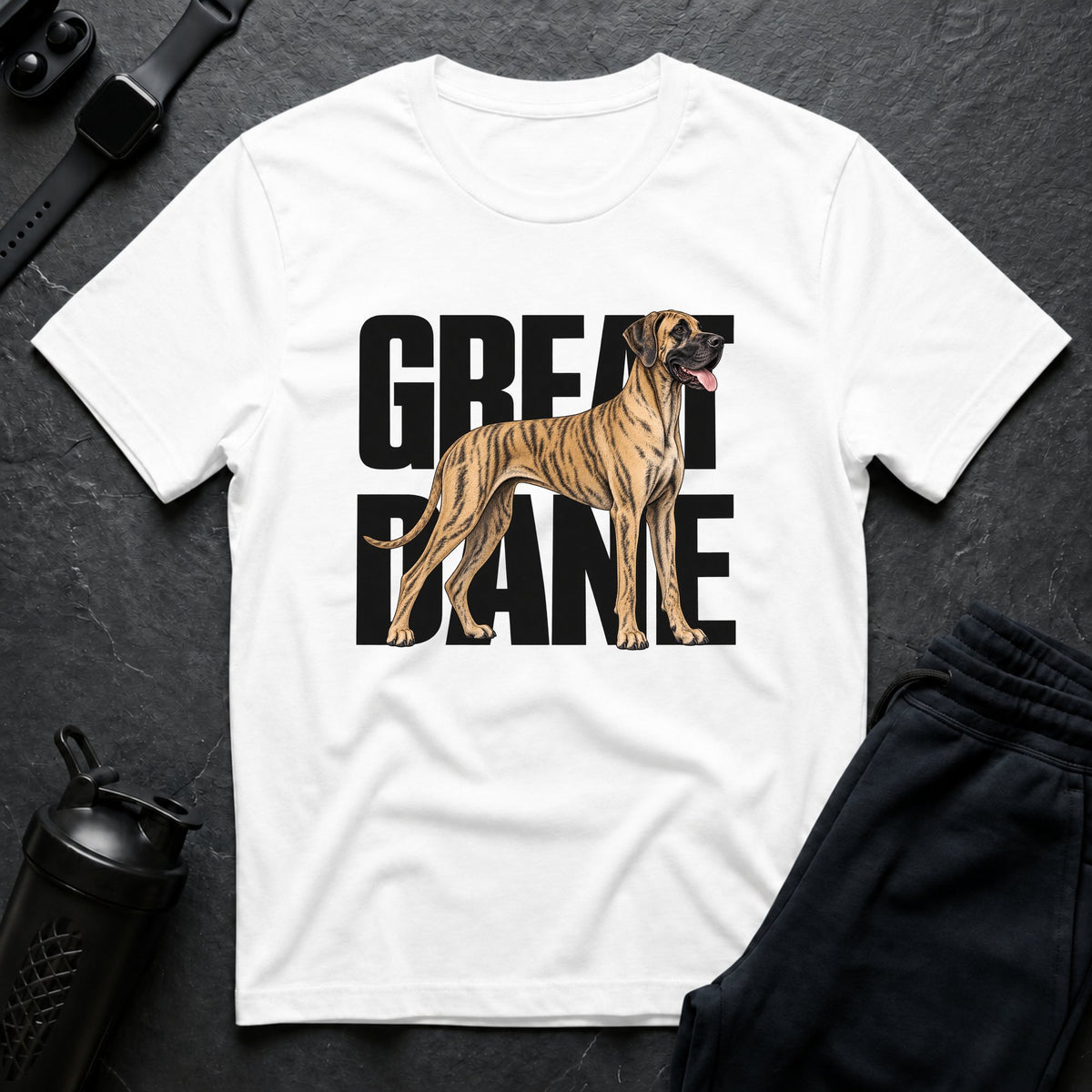 Brindle Great Dane Wordmark T-Shirt design