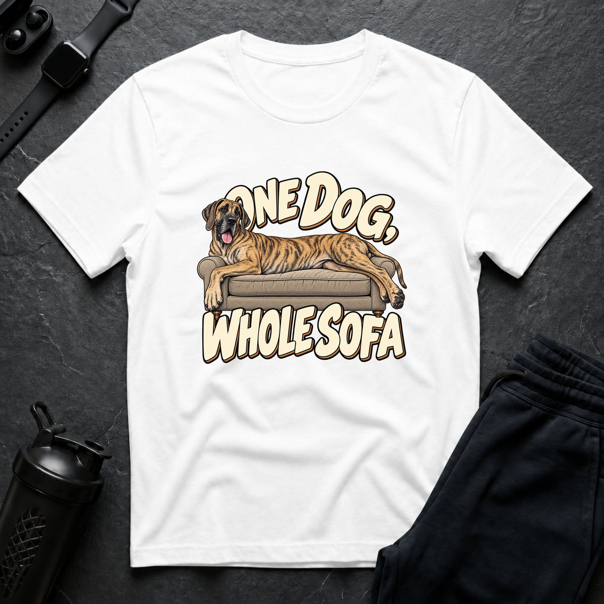 One Dog Sofa – Great Dane T-Shirt design