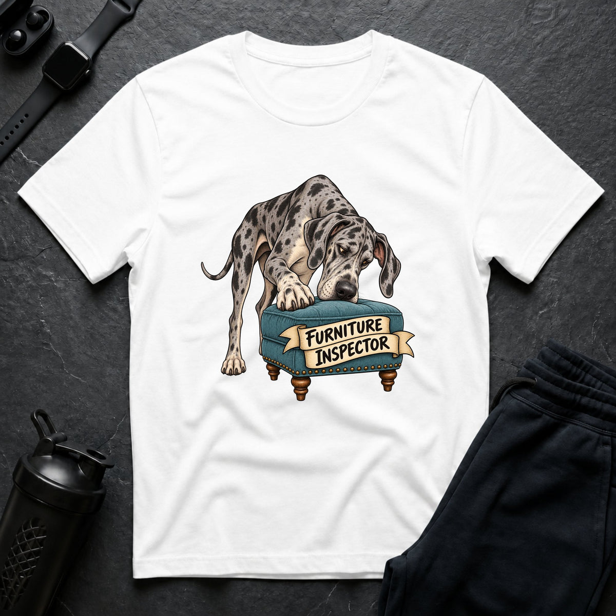 Pet Couch Critic – Great Dane T-Shirt design