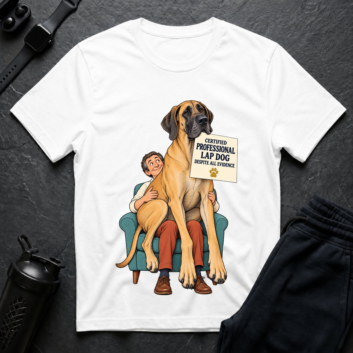 Certified Lap Dog – Great Dane T-Shirt design