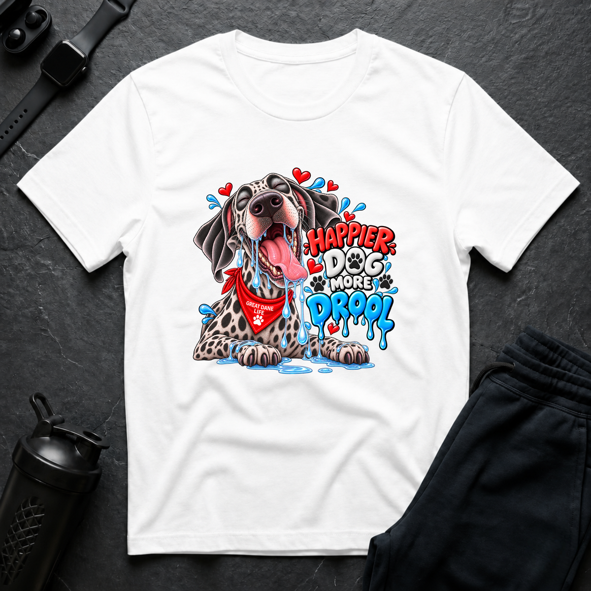 Happier Dog Drool – Great Dane T-Shirt design