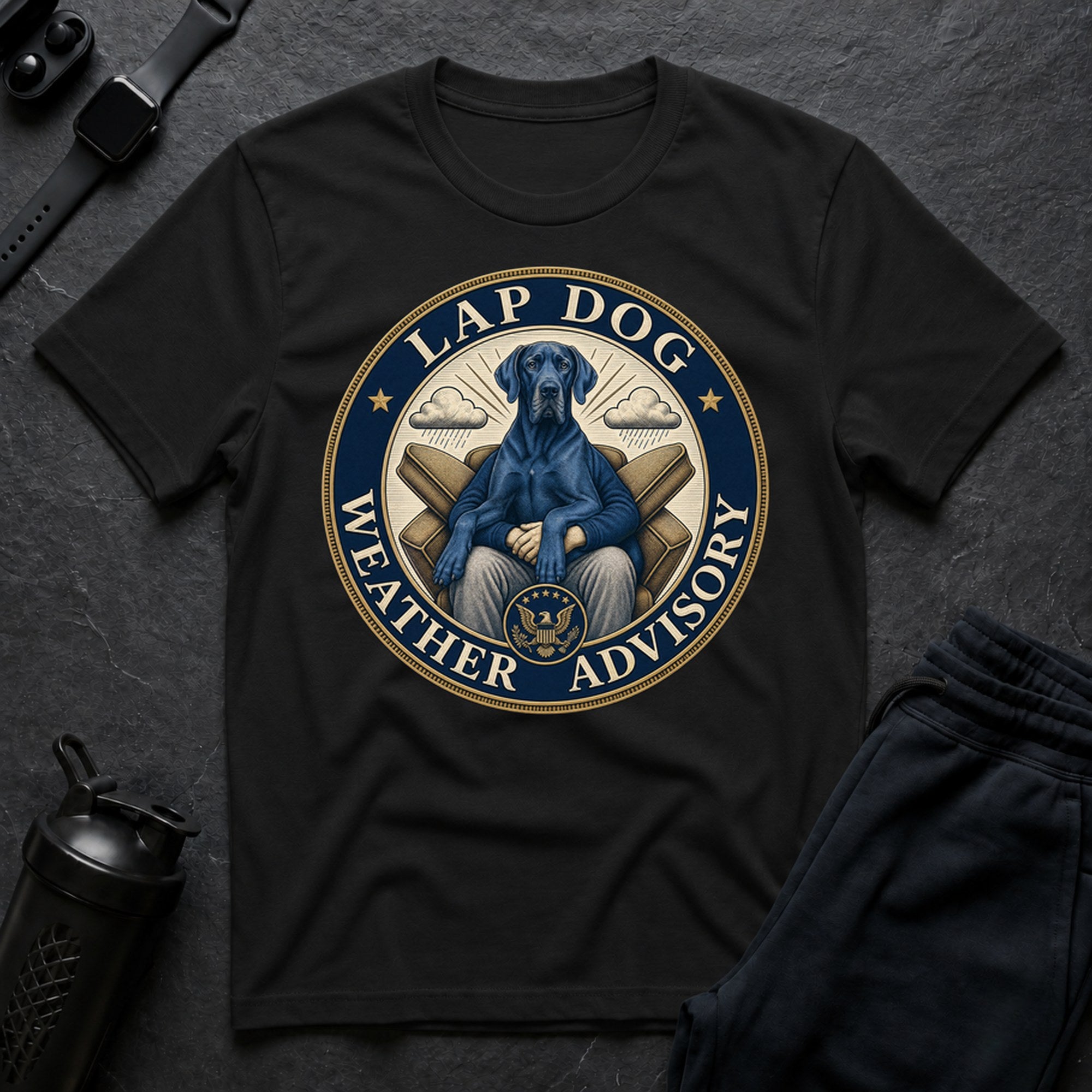 Blue Great Dane Seal - Black