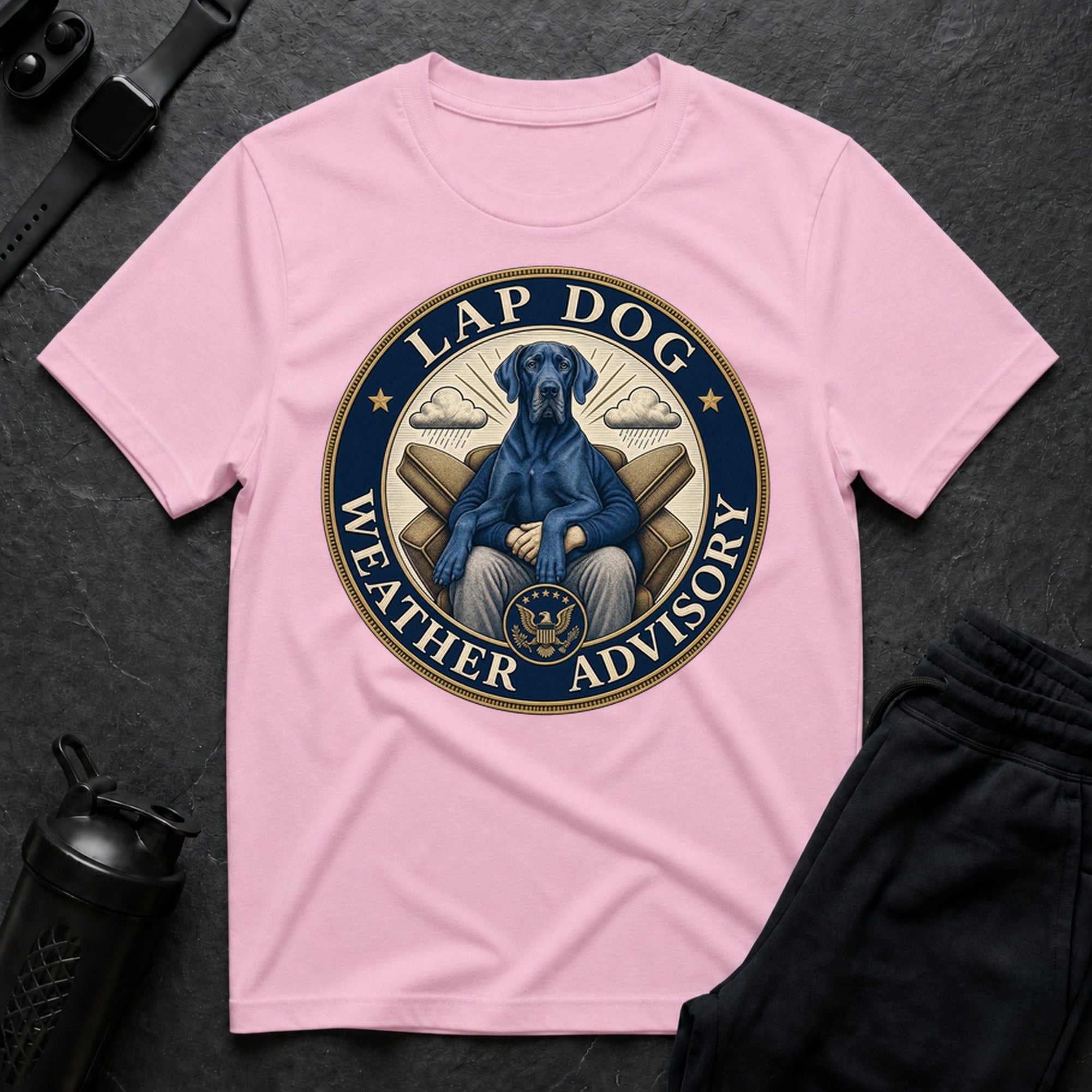 Blue Great Dane Seal - Light Pink