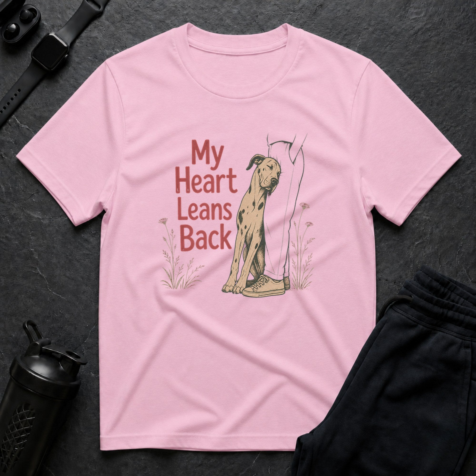Leaning Dane Heart - Light Pink
